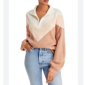 FRENCH CONNECTION Natalya Chevron Alpaca Blend Knit Sweater Top NWT